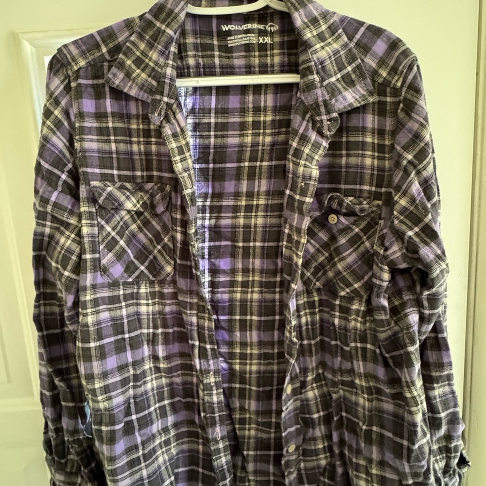 Wolverine Purple and Black Button Down Shirt